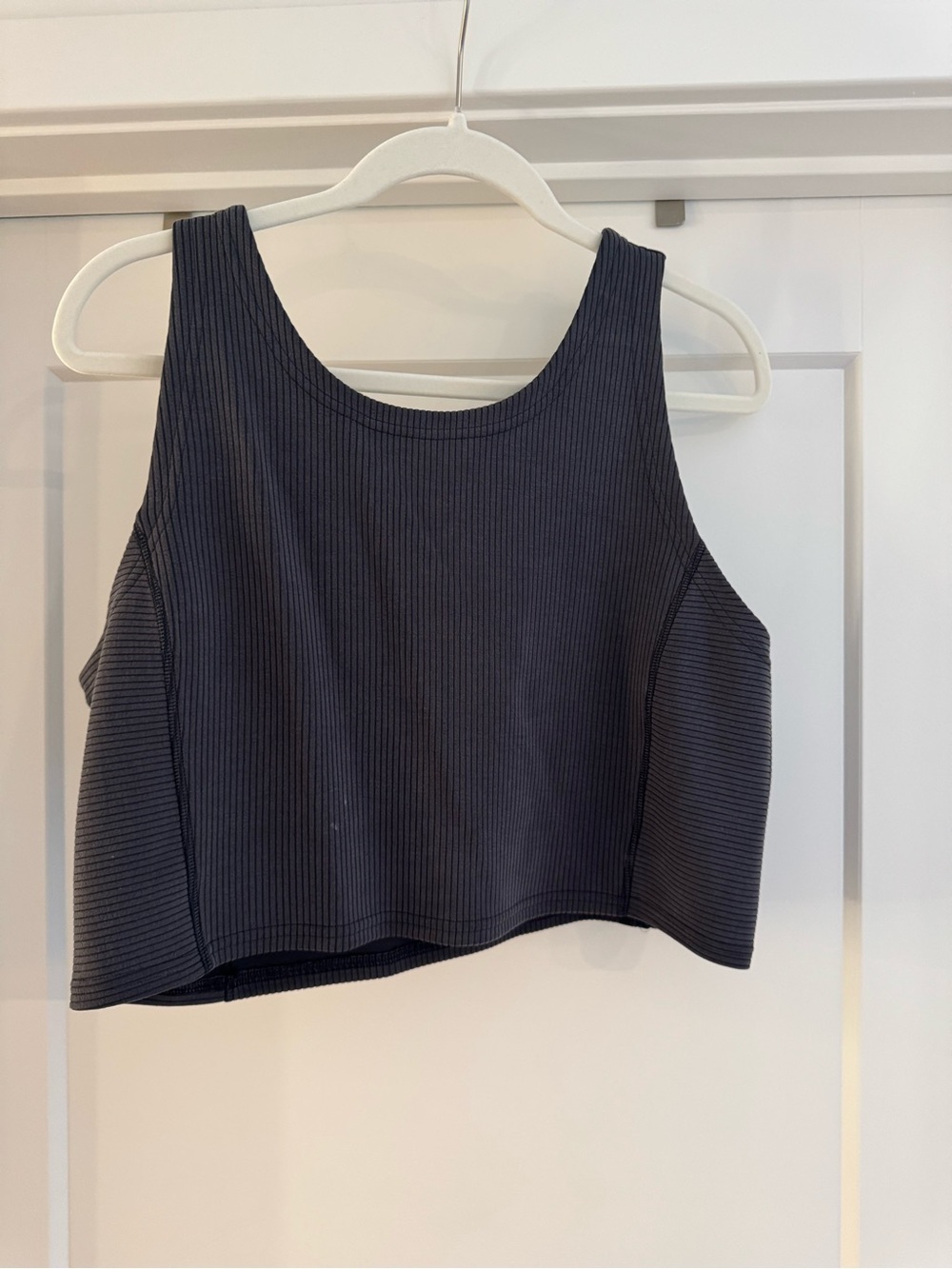 Lululemon Black Ribbed Crop Tank Top